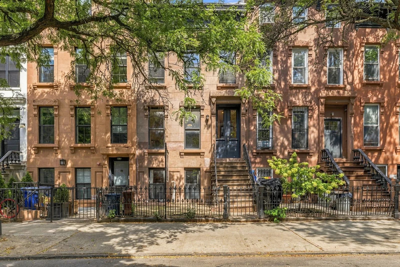 Brownstone row on a tree-lined block, Bedford-Stuyvesant