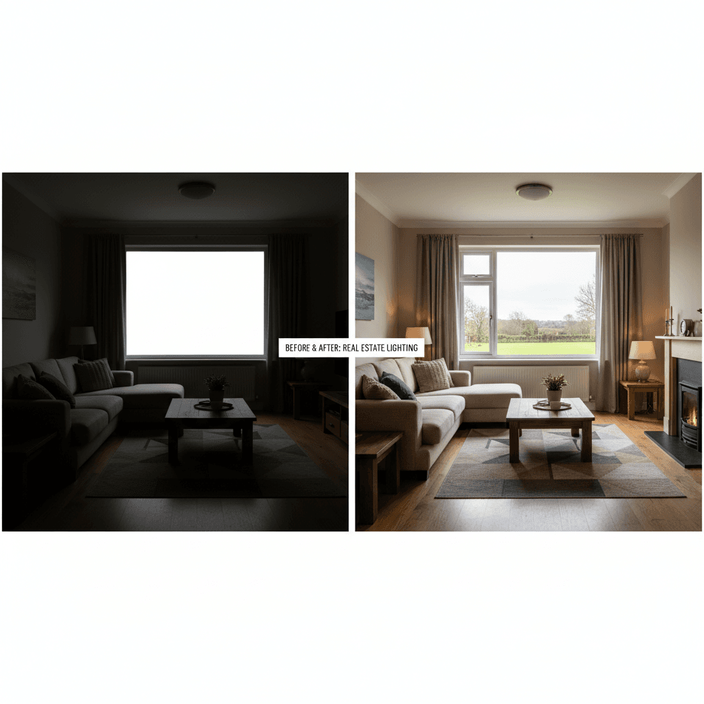 How important is professional lighting in real estate photography?